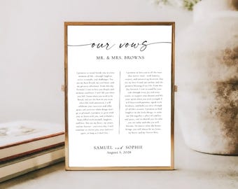 Wedding Vows Printable Template: Minimalist Anniversary Gift (Digital Download), MC25