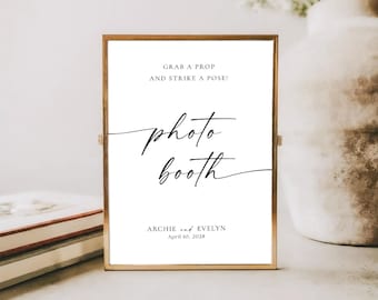 Minimalist Wedding Photo Booth Sign Template (Editable Canva), MC25