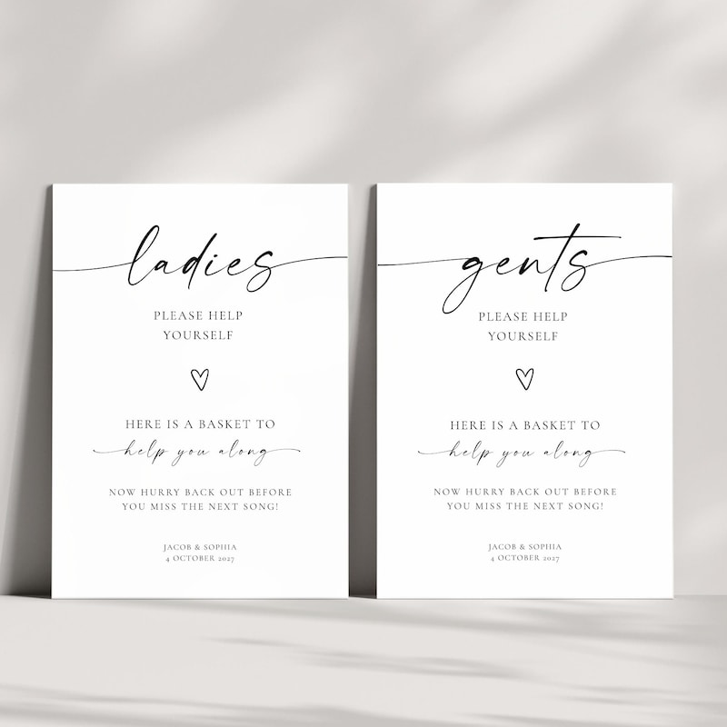 Toilet Signs for a Wedding - Etsy UK