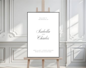 Plaque de bienvenue pour mariage Old Money : cérémonie de réception classique imprimable (téléchargement instantané), OM25