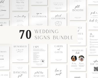 Editorial Wedding Sign Templates: 70 Minimalist Editable Signs (Printable), EC26