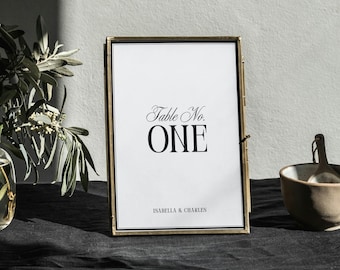 Old Money Wedding Table Number Template: Elegant Luxury Vintage Wedding (Instant Download), OM25