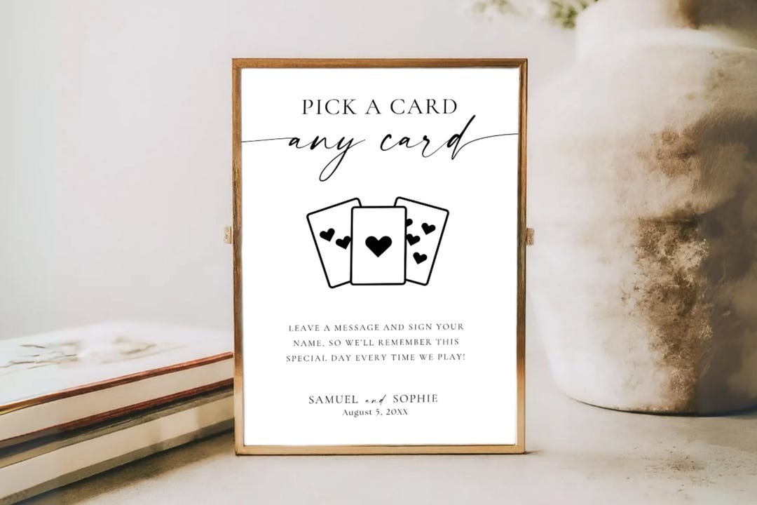Playing Cards Guest Sign: Please Sign Our Guestbook, Pick A Card ...