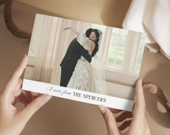 Old Money Wedding Thank You Card with Photo: Printable Template (Editable Download), OM25