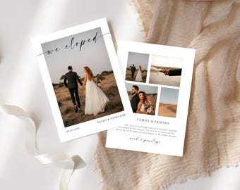 Elopement Announcement Card Template: We Eloped Modern Card (Instant download, Printable), MC25