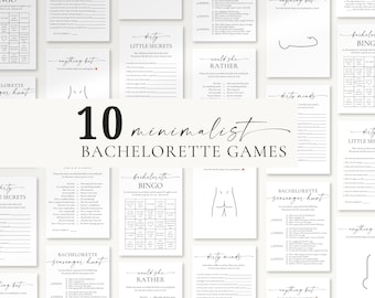 Minimalist Bachelorette Party Spiele Bundle (druckbar)