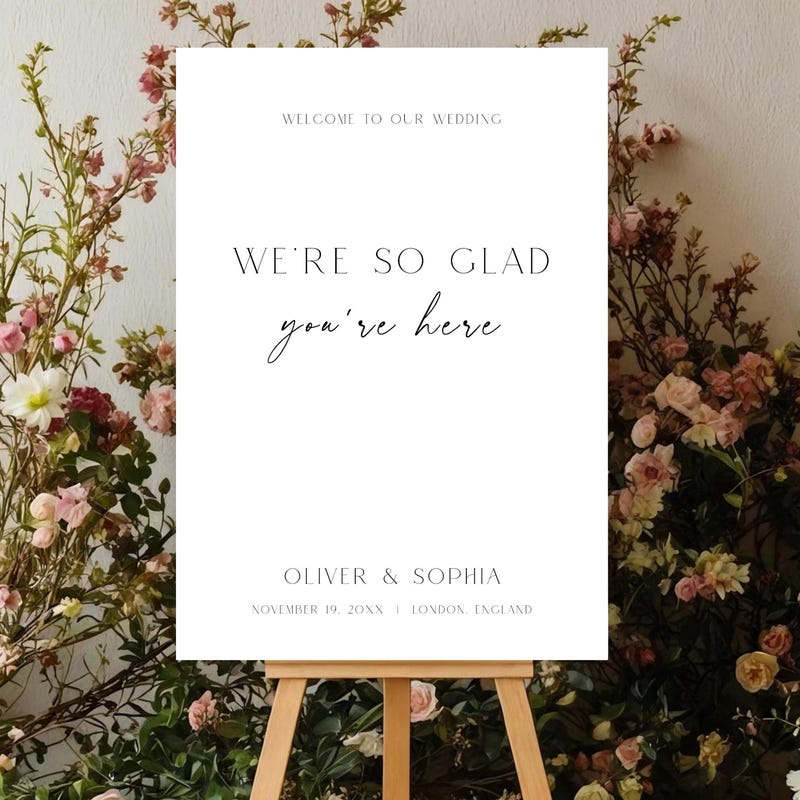 Welcome We Are Glad You Are Here Sign - Etsy