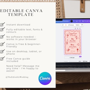 Editable Canva template wedding signage mockup – instant download, beginner-friendly design, works on desktop, tablet, or phone.