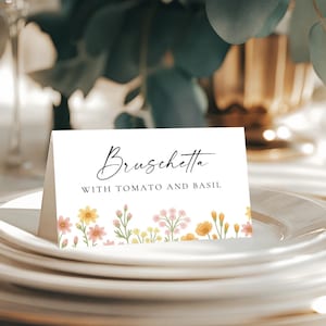 She&#39;s Fresh Off the Market Bridal Shower Food Labels, Farmers Market Food Tent Cards, Editable Buffet Cards, Wedding Shower Place Cards
