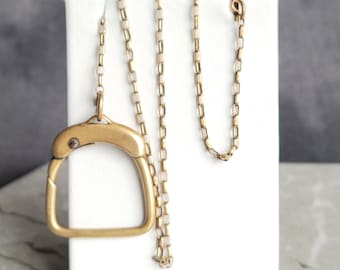 Vintage Pocket Watch Fob Chain With Stirrup Clasp, 20.5 Inch Length
