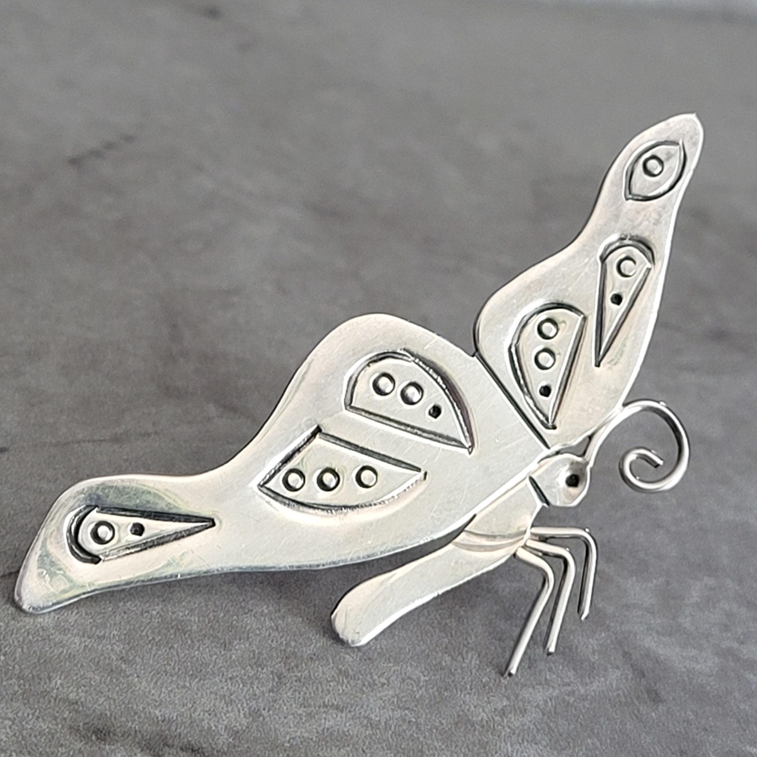 Navajo Silver Butterfly Brooch - Etsy