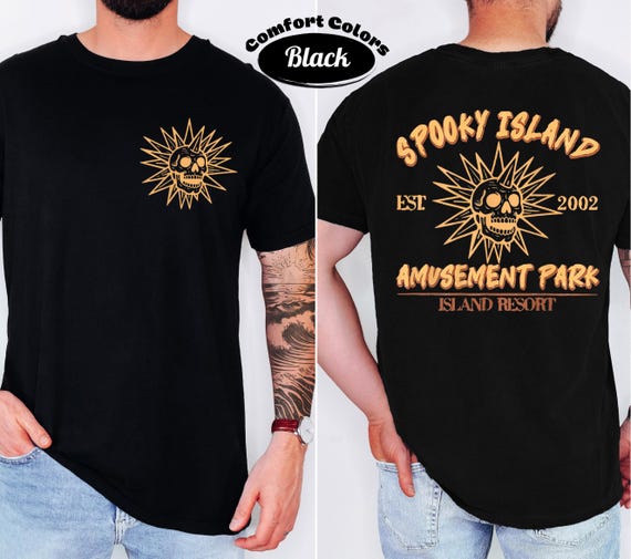 Comfort Colors Spooky Island Shirt: Retro Halloween Skeleton Tee