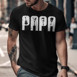 Papa Guitar T-Shirt, Father&#39;s Day Gift, Guitar Lover Tee, Music T Shirt, Dad Musician Shirt, Cool Guitarist Top, Papa Birthday Present
