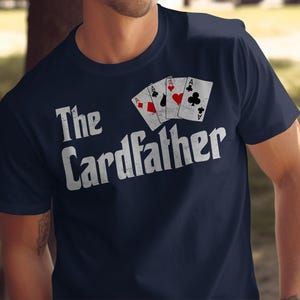 Camiseta The Cardfather, Camisetas de pôquer, Camisetas de jogos de azar, Camisetas engraçadas de jogadores de cartas, Presente de jogo de cartas, Camiseta Ases, Camisetas masculinas e femininas