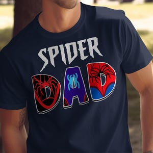 Koszulki z nadrukiem Spider Dad, Superbohaterski prezent dla taty, Pająk na Dzień Ojca, Koszulki z komiksowymi tatusiami, Fajna odzież Spider Dad