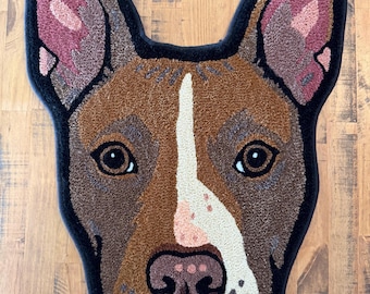 Custom Pet Portrait Rug Handmade Dog or Cat Rug Personalized Pet Rug Art Tufted Pet Portrait Home Decor 2x3ft