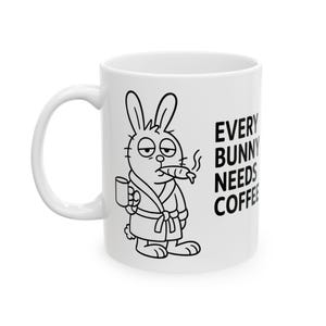 Cute Bunny Coffee Mug - Perfect for Animal Lovers, Easter Gifts, Home or Office Tea Cups, Ceramic Drinkware, Fun Morning Vibes