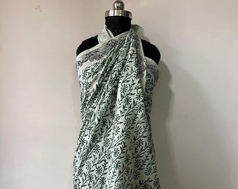 Hand Block Print Cotton Sarong – Bohemian Beach Wrap Scarf