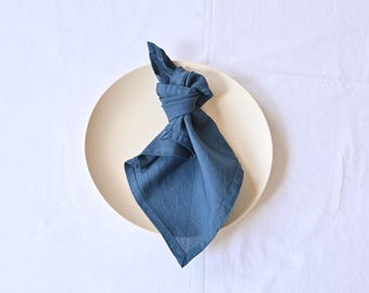 Teal Blue Cotton Napkin, Soft Stonewashed Cloth