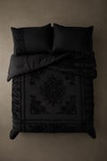 3 Piece Boho Tufted Black Bedding King\/Queen\/Twin Size Cotton Duvet Cover Set, Quilt Comforter Cover With Pillowcases