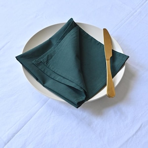 200 Pcs Forest Green Softened Cotton Napkins, Cotton Napkins for Wedding Party Napkins Pure Soft Kitchen Napkin Pure Green Cotton Napkins