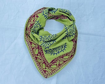 Organic Cotton Bandana Vibrant Color, Winter Scarf, Gift For Her