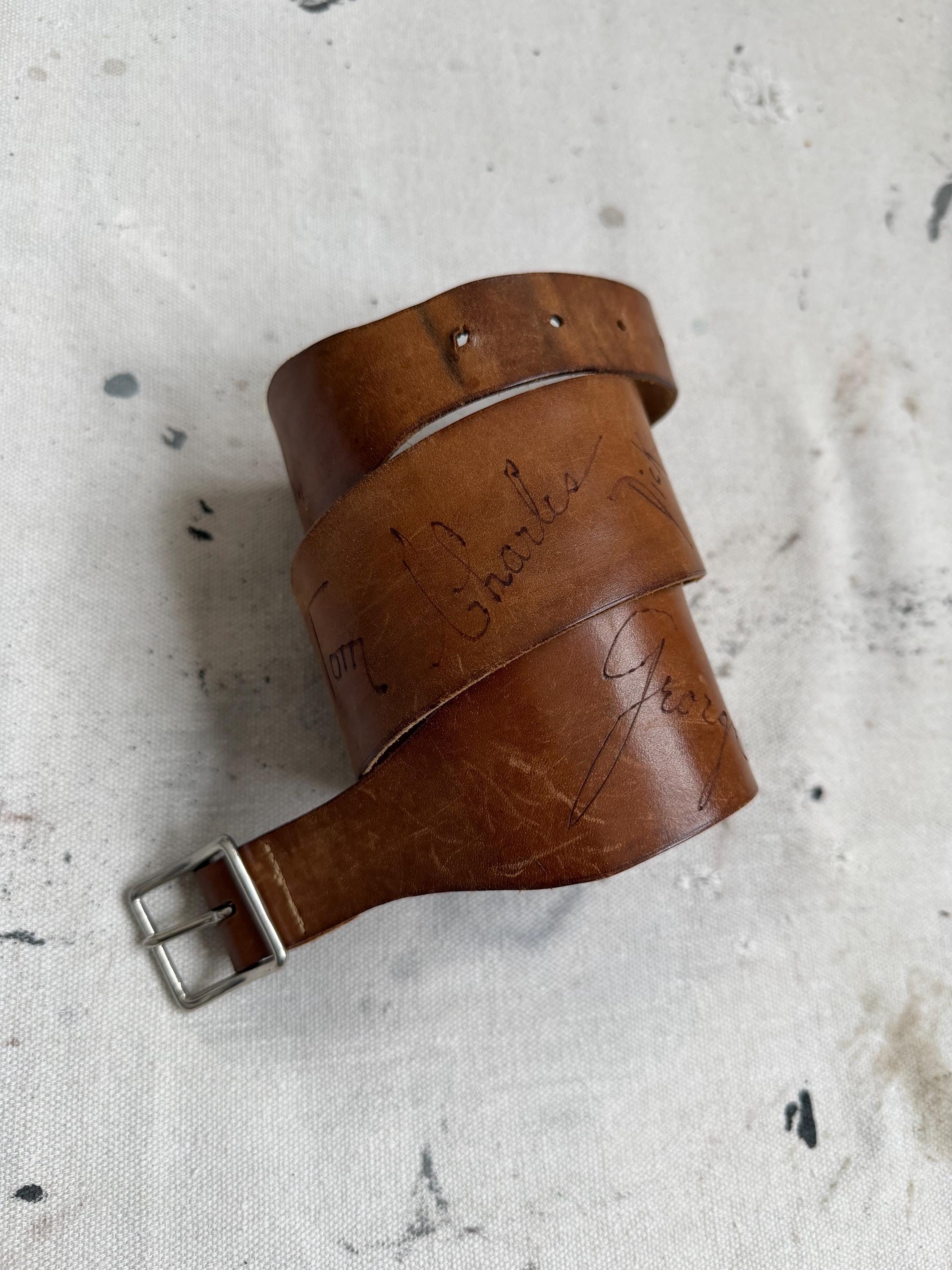 True vintage handmade 1950s/60s brown leather kidney belt Brown Leather 1950s Vintage Belts for sale | eBay main image 3