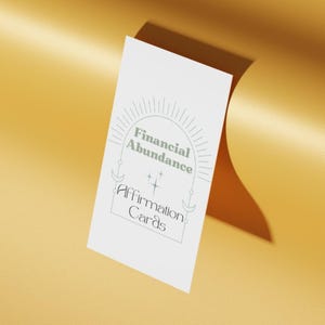 Tarjetas de Afirmación de Abundancia Financiera: Baraja de Manifestación Imprimible de 2.5x3.5 para Mentalidad Monetaria, Atracción de Riqueza y Magia de Prosperidad