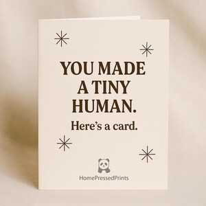 Você fez um pequeno humano – Cartão engraçado para imprimir sobre um novo bebê – Cartão minimalista para chá de bebê – Download instantâneo – Download digital
