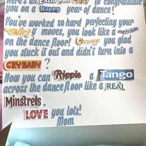 Presente para recital de dança, presente divertido para crianças, Candygram, Candygram, doces, chocolate britânico, chocolate canadense, cartão personalizado, doces, doces dos EUA