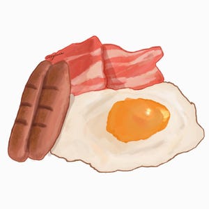 Bacon, Ei & Wurst Frühstücksaufkleber - digitaler Download
