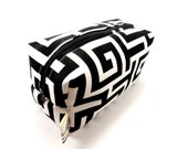 Abstract Makeup Bag, Cosmetic Pouch, Pencil Case, Black and white, Zippered, Travel, On the go, For her, Under 15, Cute, Small