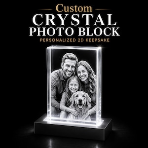 Custom Crystal Photo Block, Personalized Picture Keepsake, Memorial | Pet | Gift