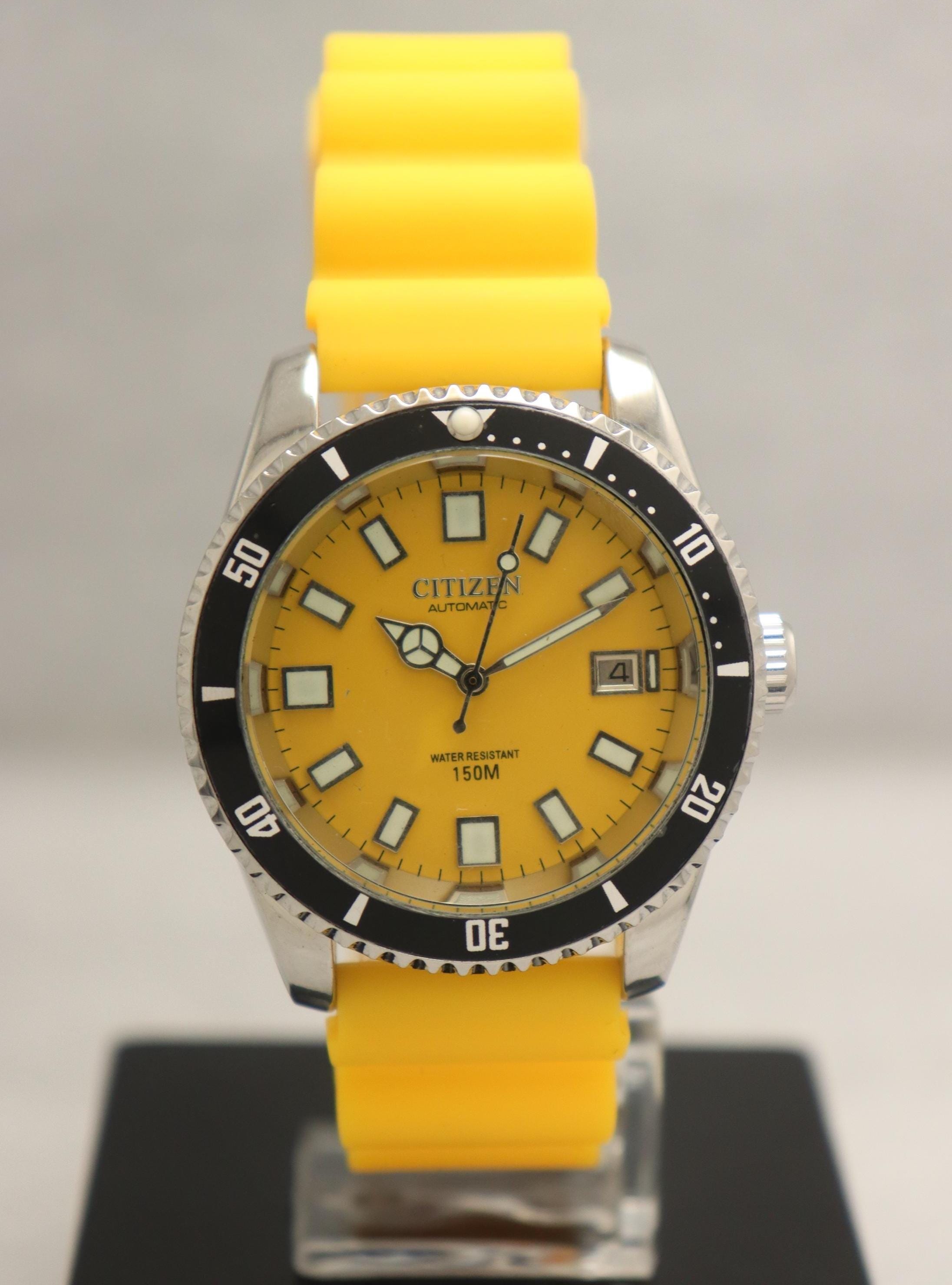Vintage Citizen Automatic Diver Watch: Repainted Dial, 8200
