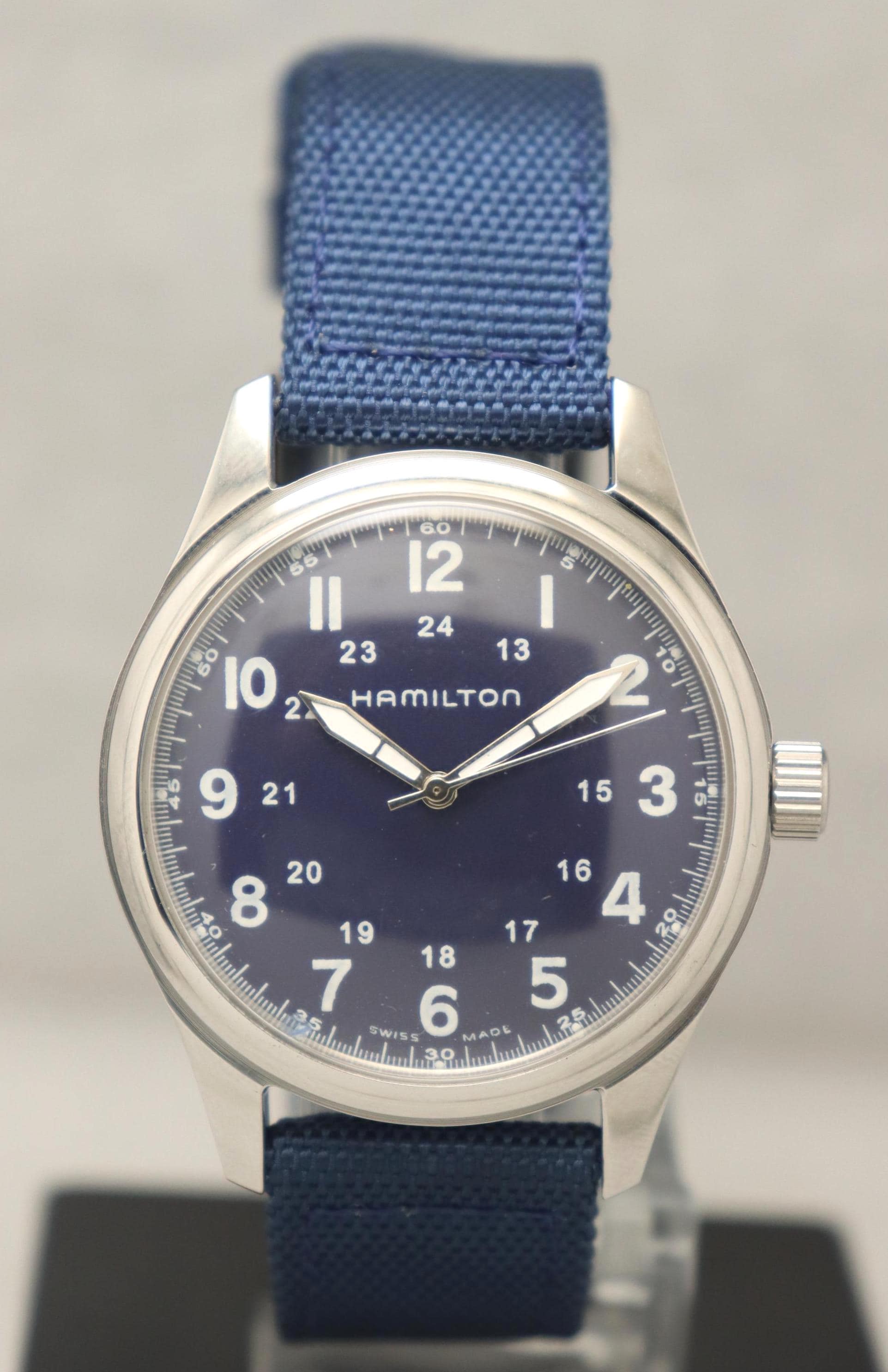 美品◎HAMILTON ハミルトン スモセコ メンズ 腕時計ラウンドヴィンテージ ハミルトンミリタリーブルースチール針スモセコ手巻きメンズ腕時計稼働品