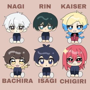 PREORDER || Bluelock keychains || 2'' Charms || ft. Isagi, Nagi, Rin, Kaiser, Chigiri, Bachira