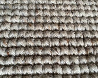 Handmade Recycled beige Crochet Area Rug, Polyester Crocheted Pattern Carpet for Bedroom