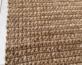 Malta handmade Crochet Rug: Brown Oriental Bohemian Style