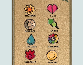 ジョウト地方のポケモンジムバッジ 8 個セット アニメ シルバー