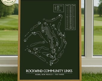 Custom Golf Course Map, Personalized Golf Print, Any Course Map, Golf Lover Gift, Gift for Him, Gift for Dad, Golf Wall Art, Printable Decor