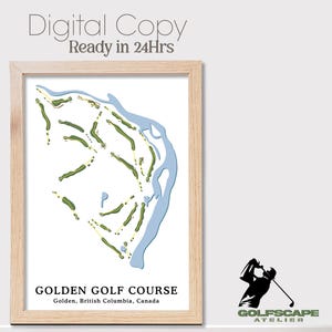 Custom Golf Course Map Digital Download | Father&#39;s day gift | Illustrated Golf Map, Digital Golf Map for Any Course, Golf Lovers Gift