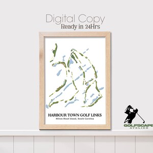 Harbor Town-golflinks | Hilton Head Island, South Carolina | Afdrukbare golfkunst voor elke baan | Golfcadeau voor hem | Golfmuurdecoratie