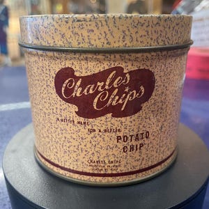 Vintage Charles Chip Tin Salesman Sample Container