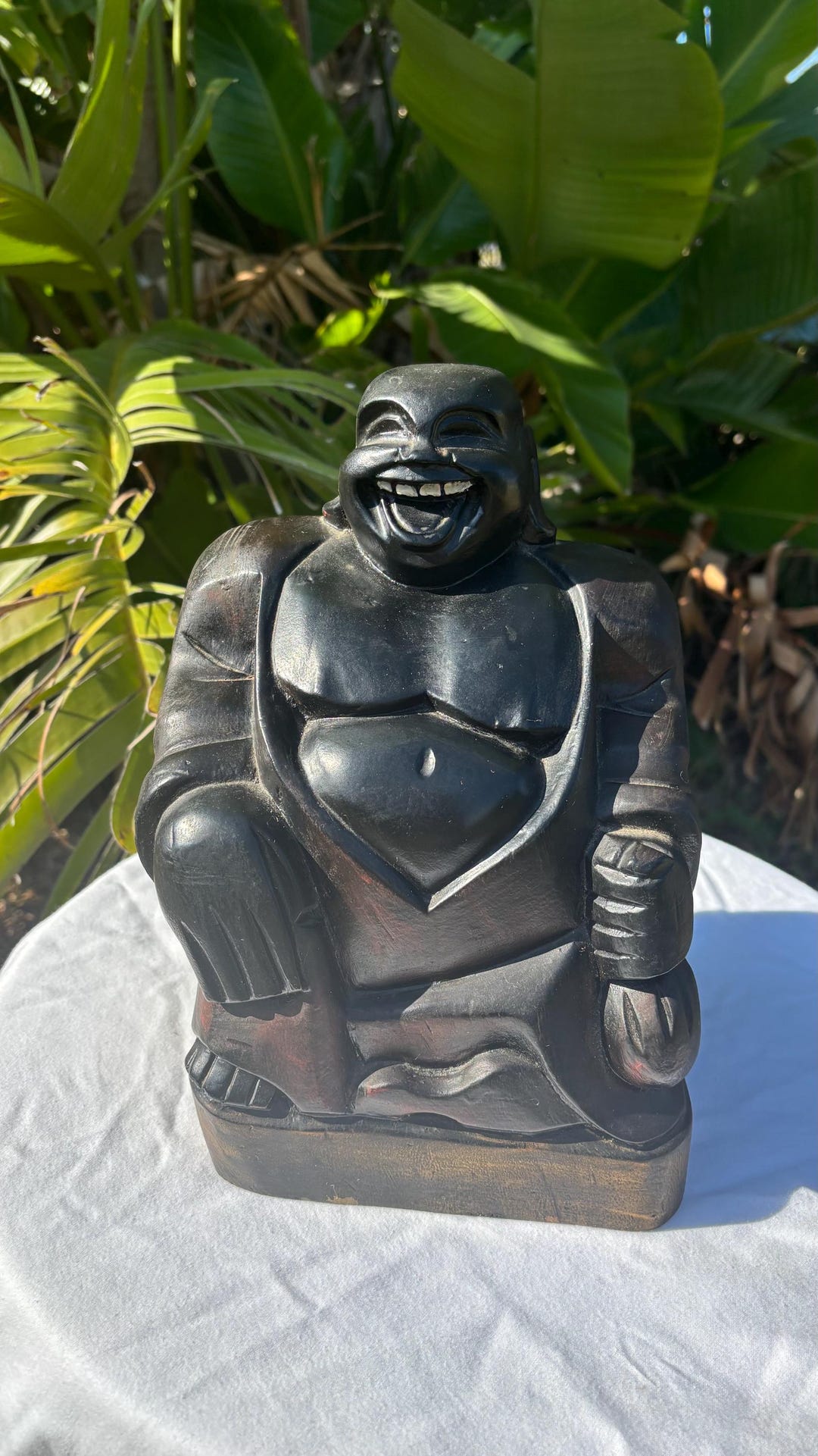 Smiling Budhha Solid Wood - Etsy