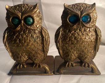Brass Owl Bookends Made in Israel