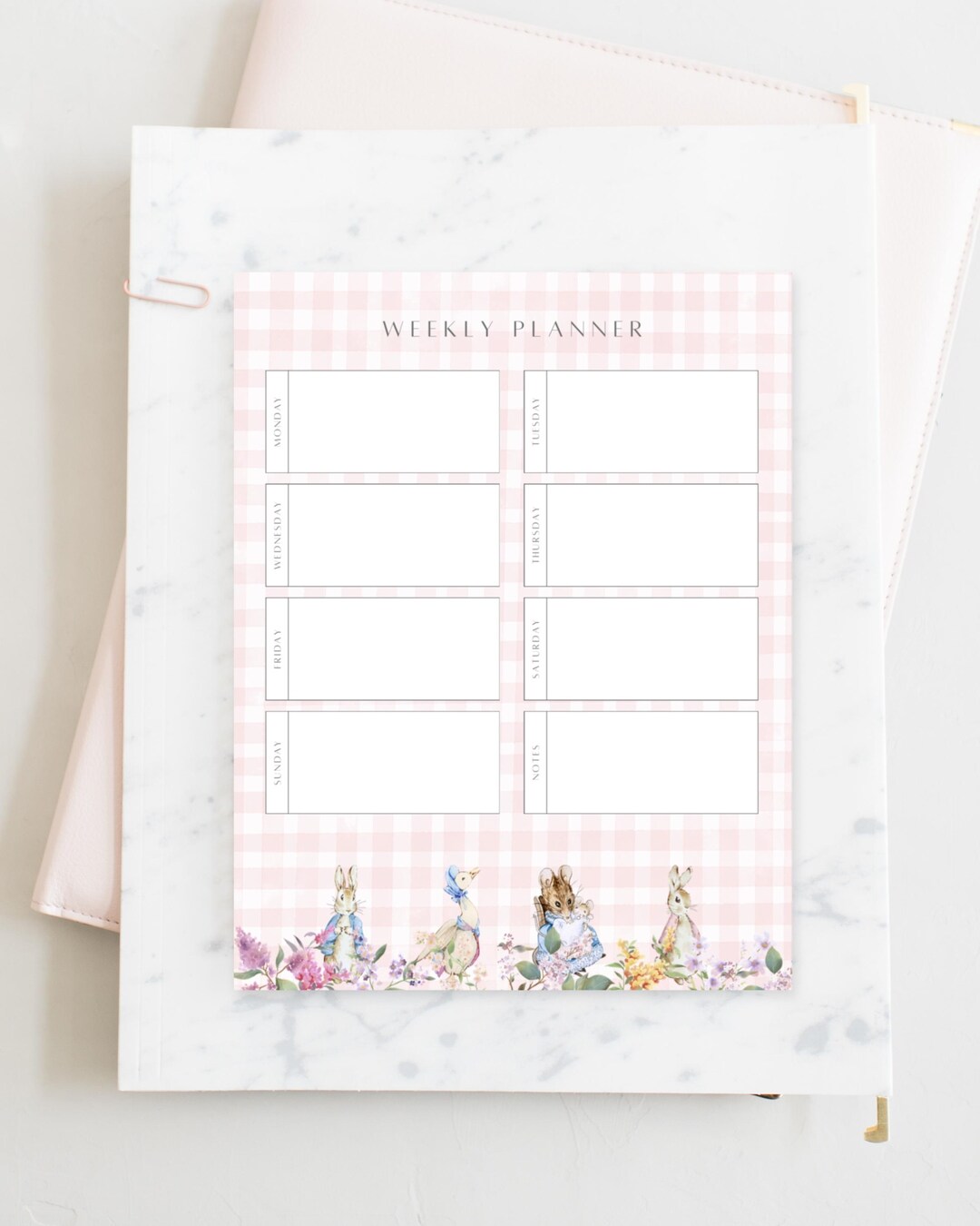 Planner Rabbet Peter Rabbit and Friends Floral Digital Printable Weekly Planner - Etsy
