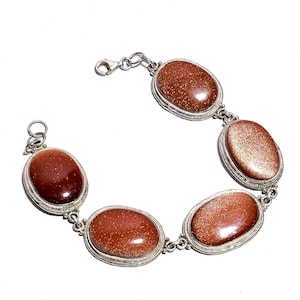 Golden Sunstone Bracelet | 925 Sterling Silver Handmade Jewelry | Confidence & Energy Crystal | Boho Bracelet for Women | Gift for Her