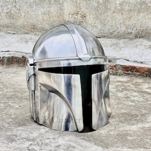 Mandalorian Helmet With Inner Leather | Star Wars Mandalorian Helmet | Role Play Mandalorian Helmet Cosplay Prop Movie Helmet Replica Helmet