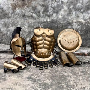 Spartan Costume Set , Roman Greek Muscle Armor , 300 King Leonidas Warrior Costume , Halloween Cosplay , Larp, Roleplay  Outfit