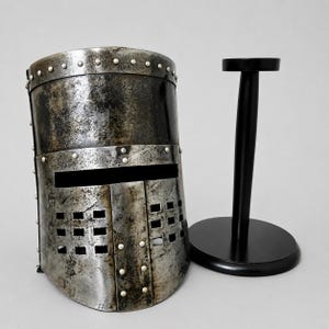 Medieval Steel Black Knight Helm , Holy Grail Replica , Monty Python Helmet For LARP Cosplay